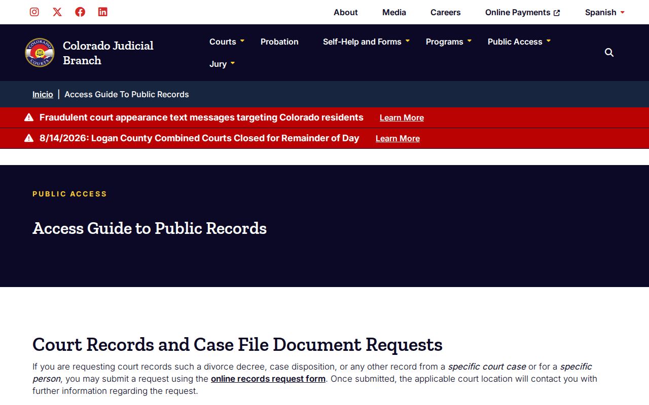 Routt County court record access guide for judicial and other public records