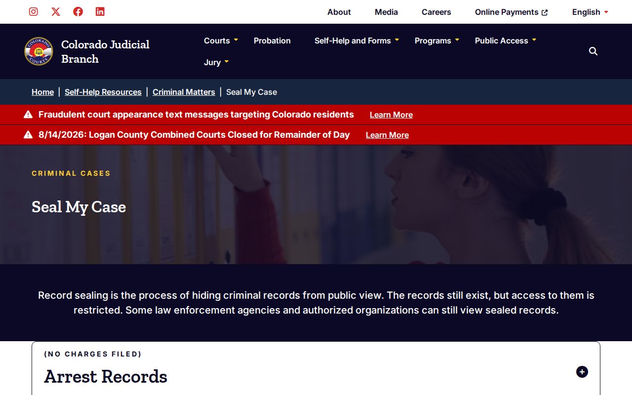 Routt County criminal docket sealing form resources