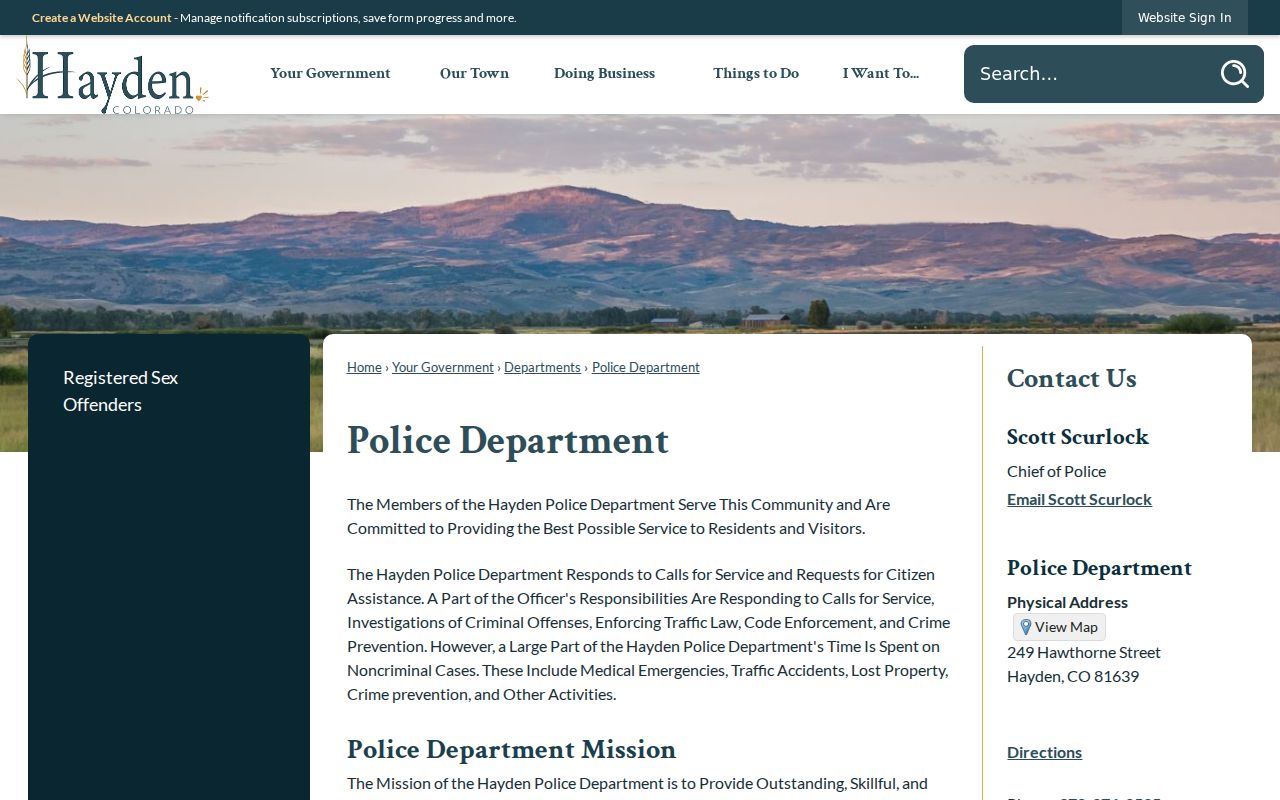 Hayden court docket enforcement office information