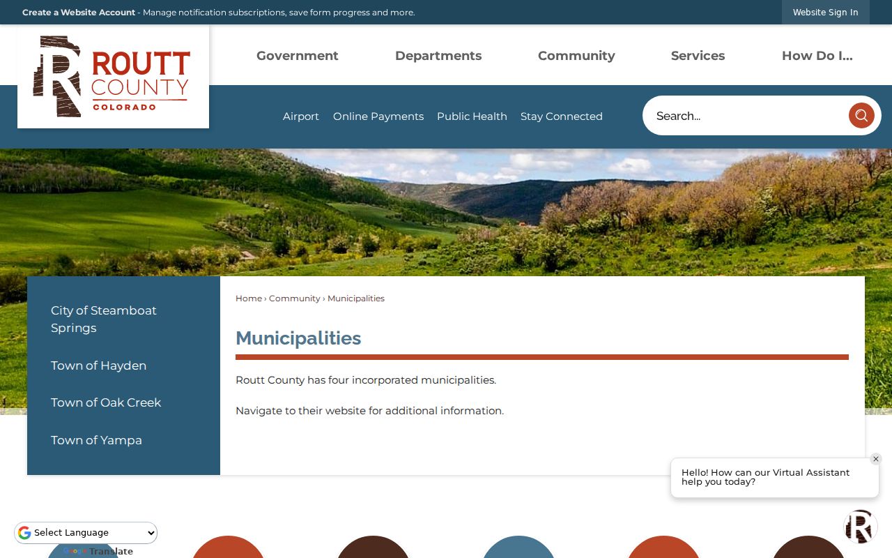 Routt County court docket municipalities list