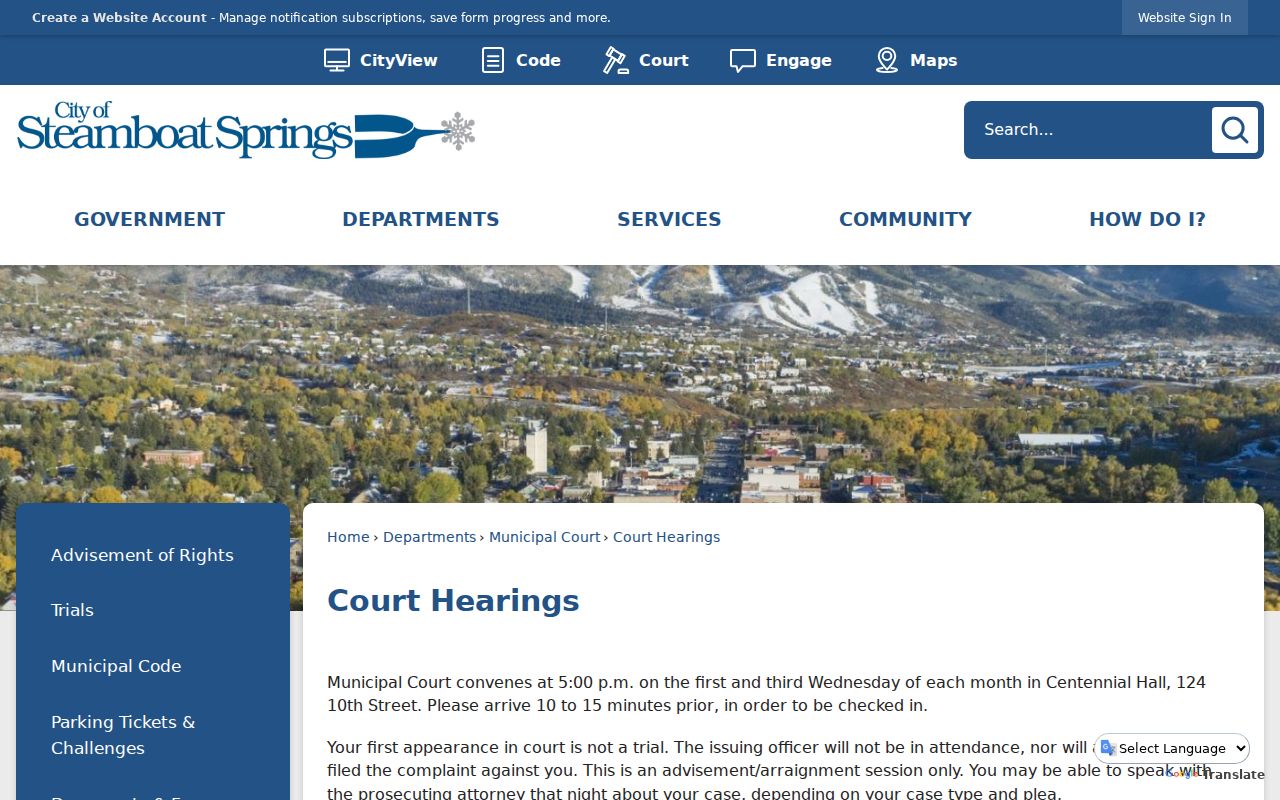 Steamboat Springs court docket hearing schedule