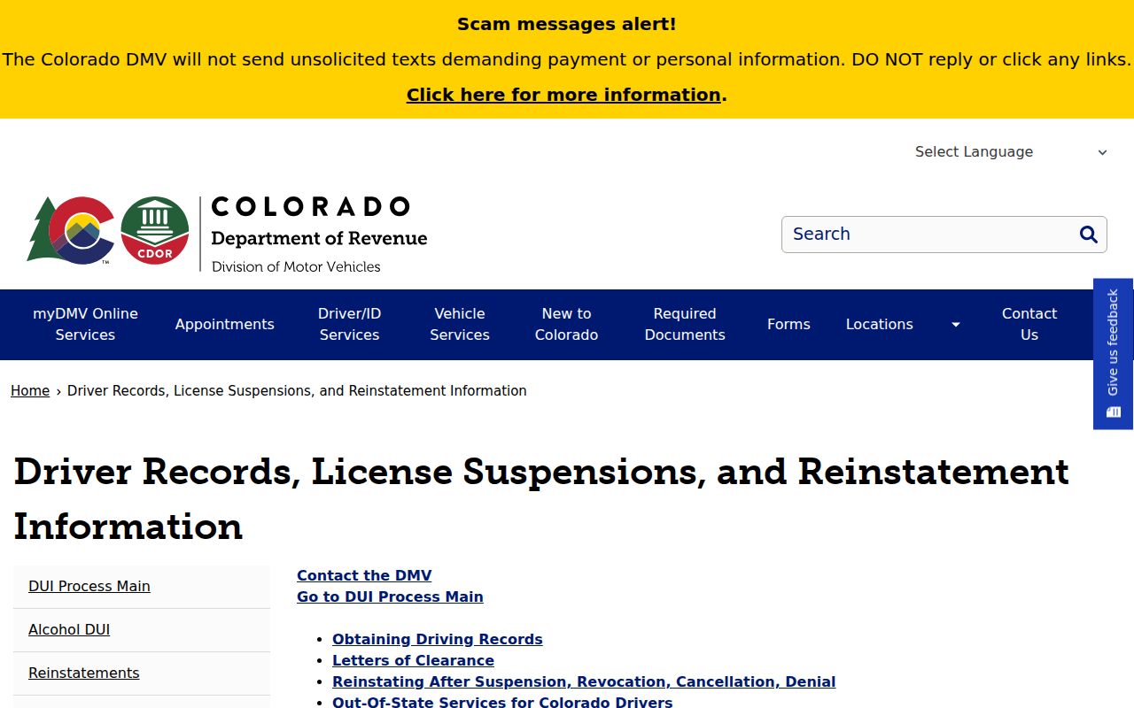 Routt County traffic court file compared with DMV driver file