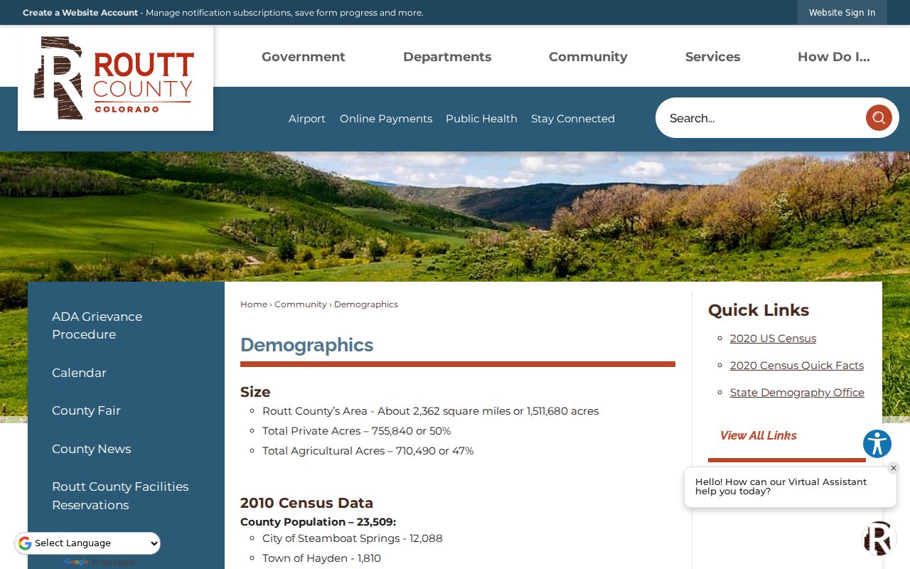 Yampa court docket municipal population context